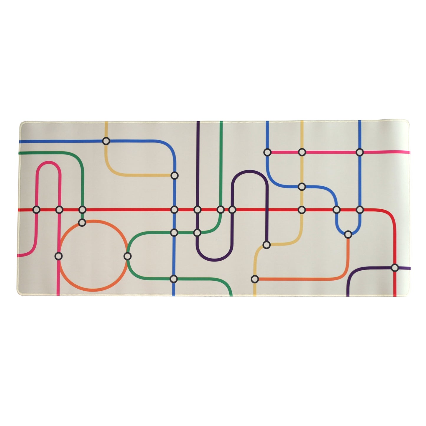 A subway transit desk mat.