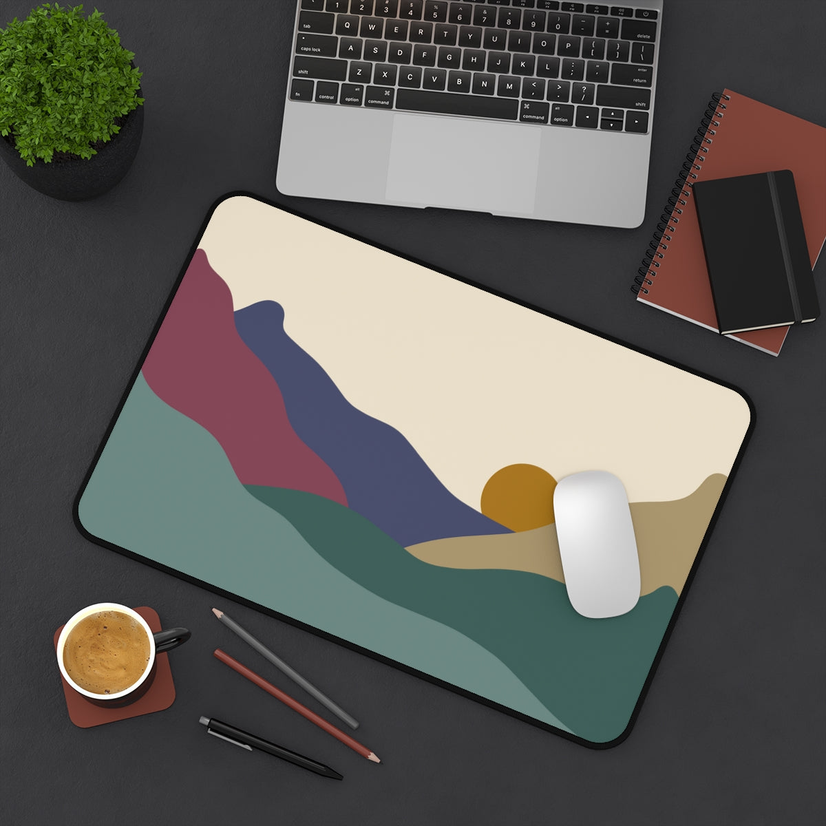 Boho Mountains Desk Mat - Desk Cookies