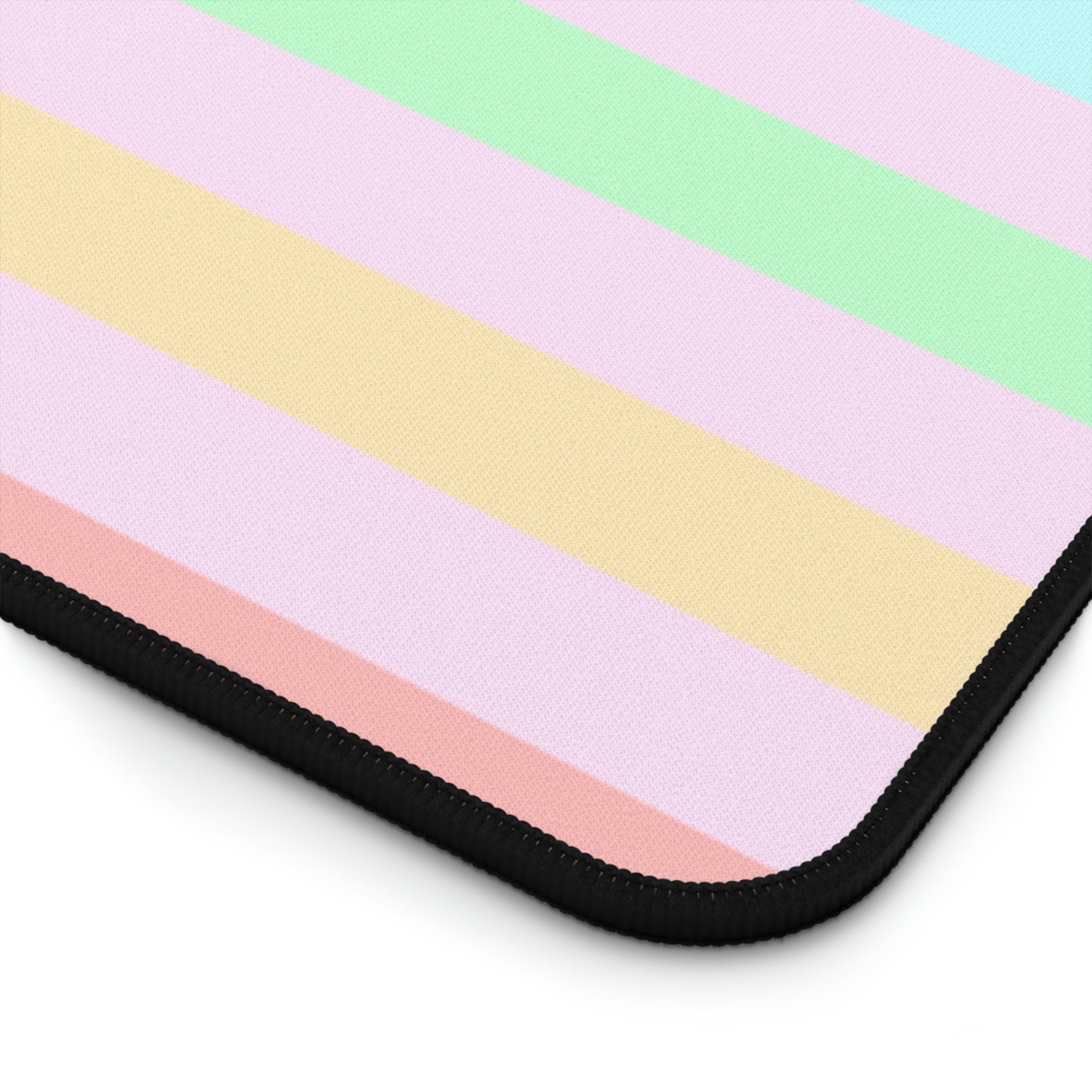 Pastel Rainbow Striped Desk Mat - Desk Cookies