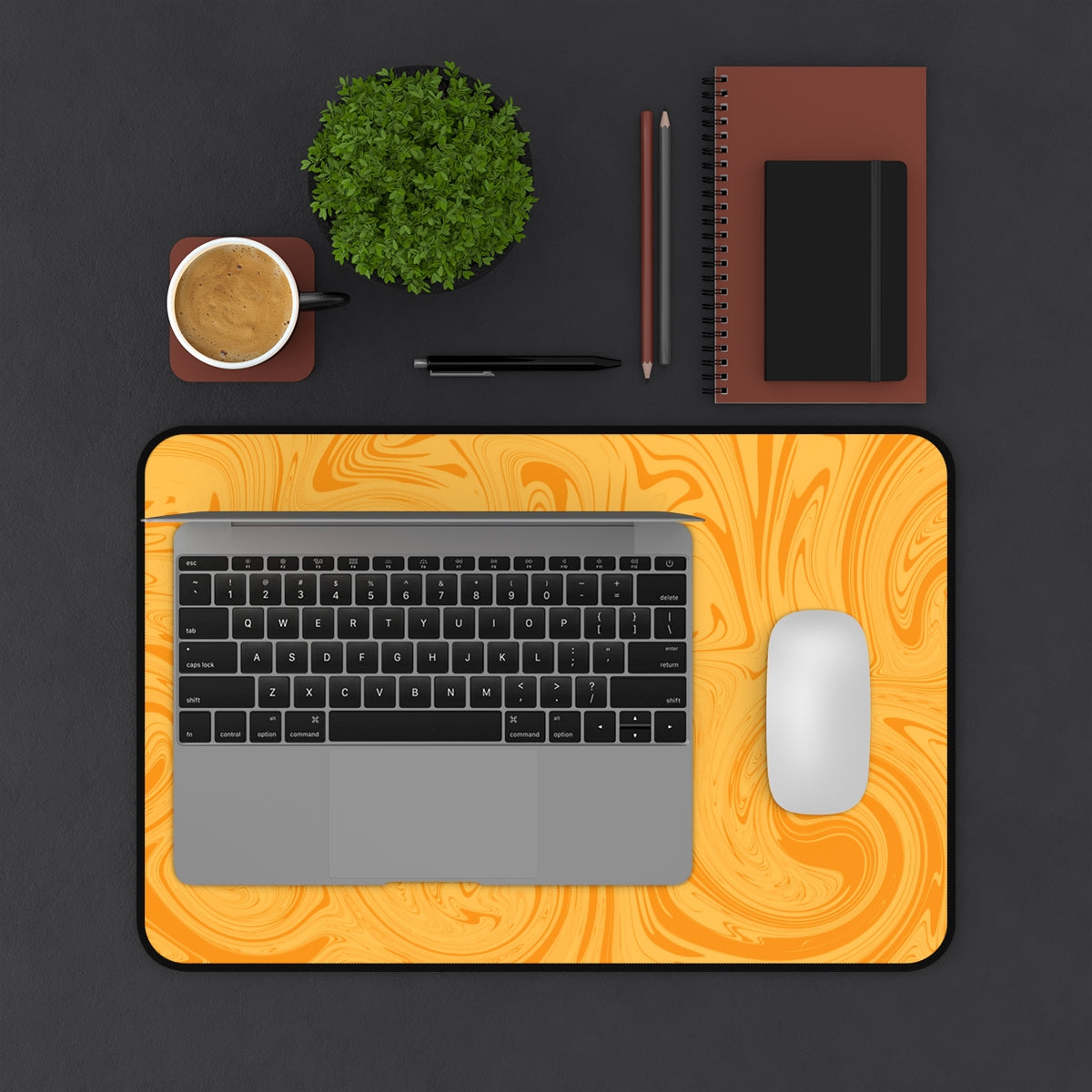 Orange Swirl Desk Mat - Desk Cookies