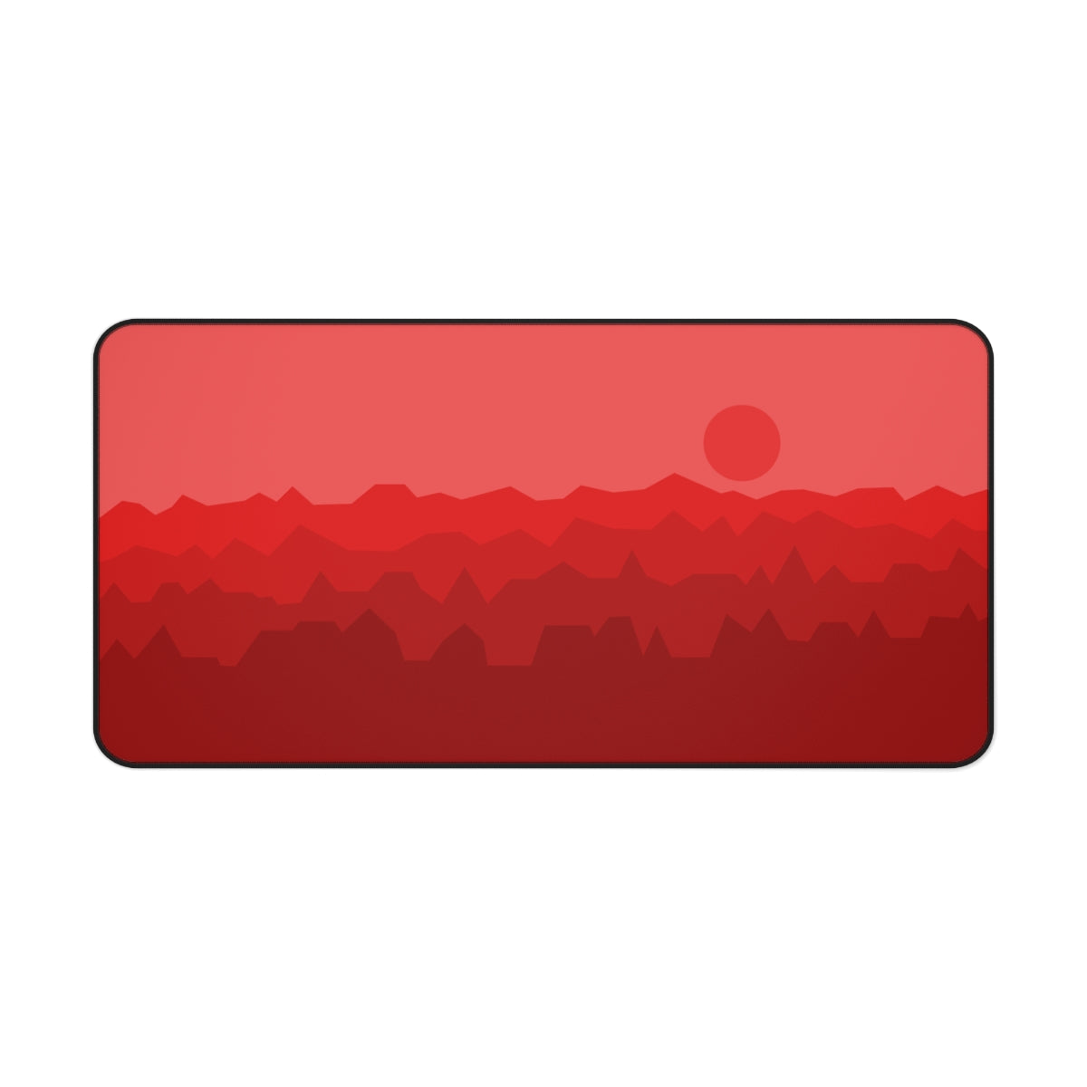 Red Abstract Mountains Desk Mat - Desk Cookies