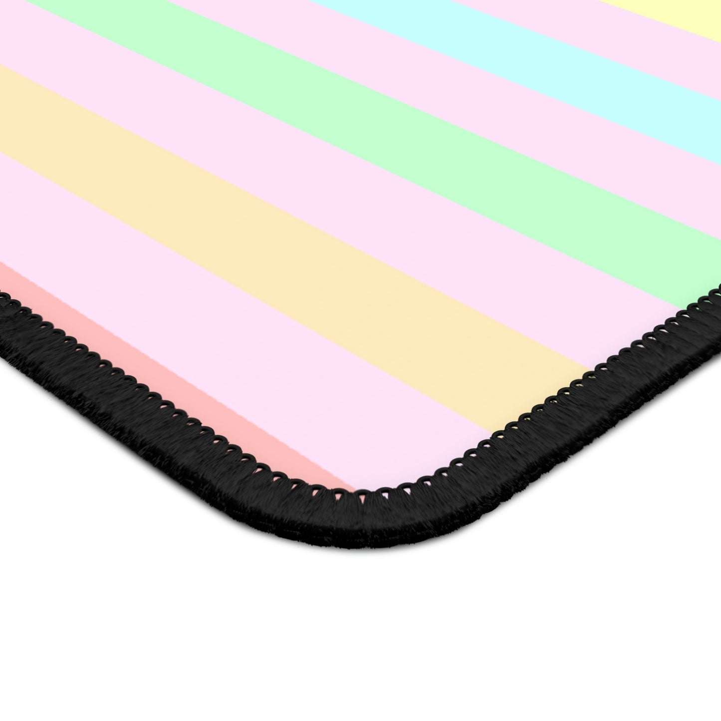 Pastel Rainbow Striped Gaming Mouse Pad - Desk Cookies