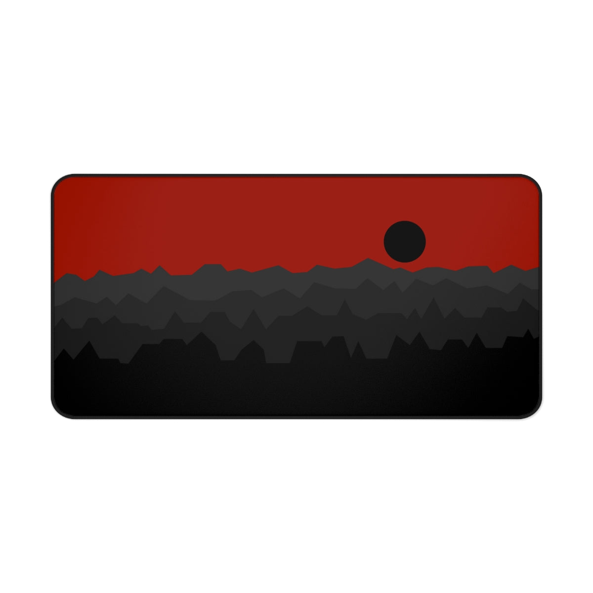 Black & Red Abstract Mountains Desk Mat - Desk Cookies