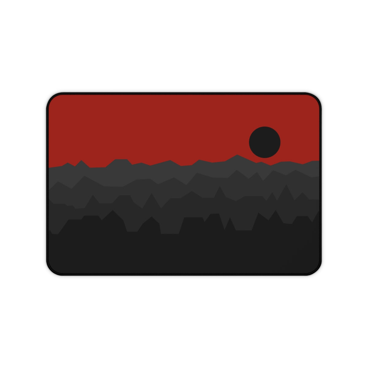 Black & Red Abstract Mountains Desk Mat - Desk Cookies