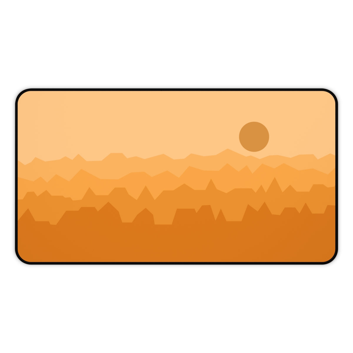 Orange Abstract Mountains Desk Mat - Desk Cookies
