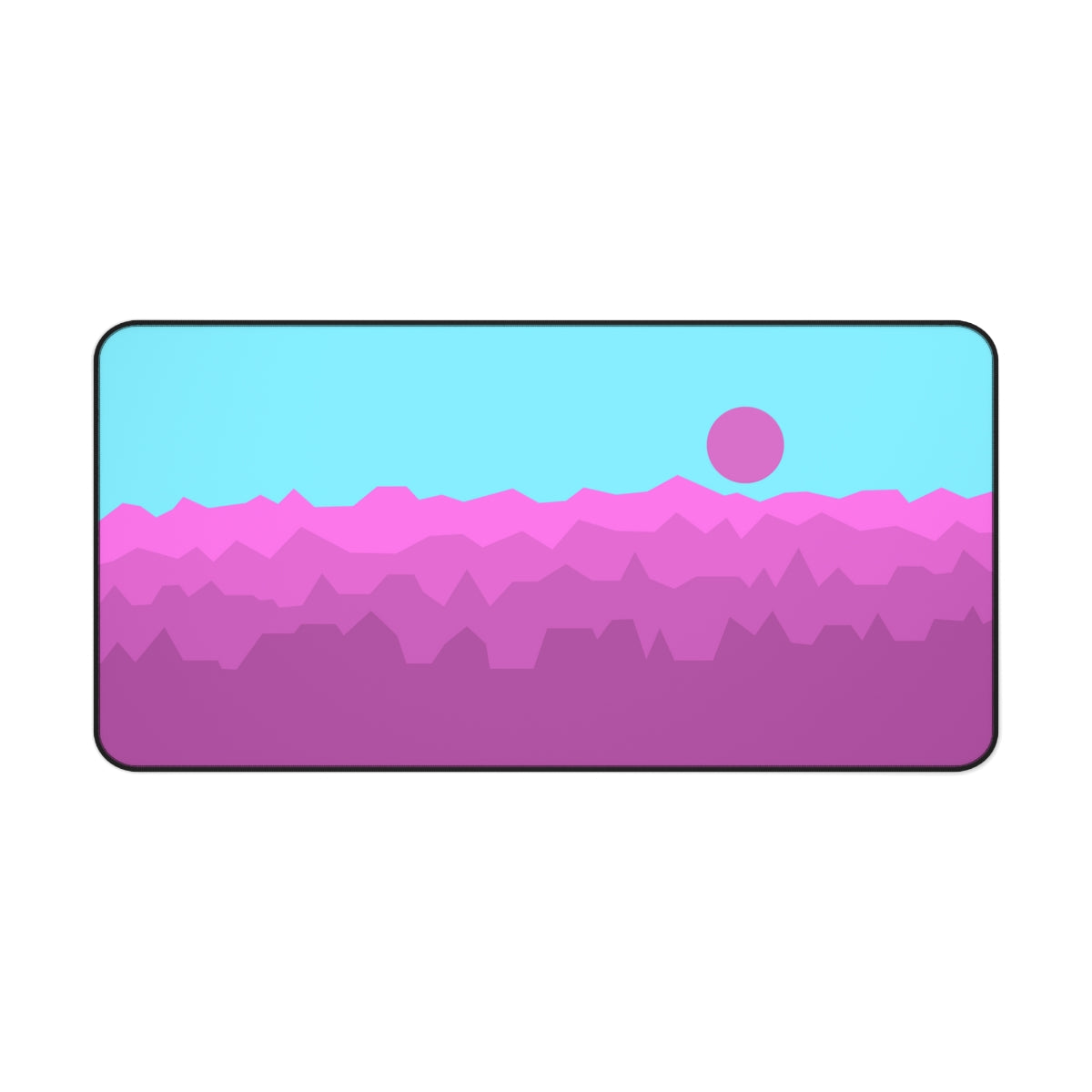 Pink & Blue Abstract Mountains Desk Mat - Desk Cookies