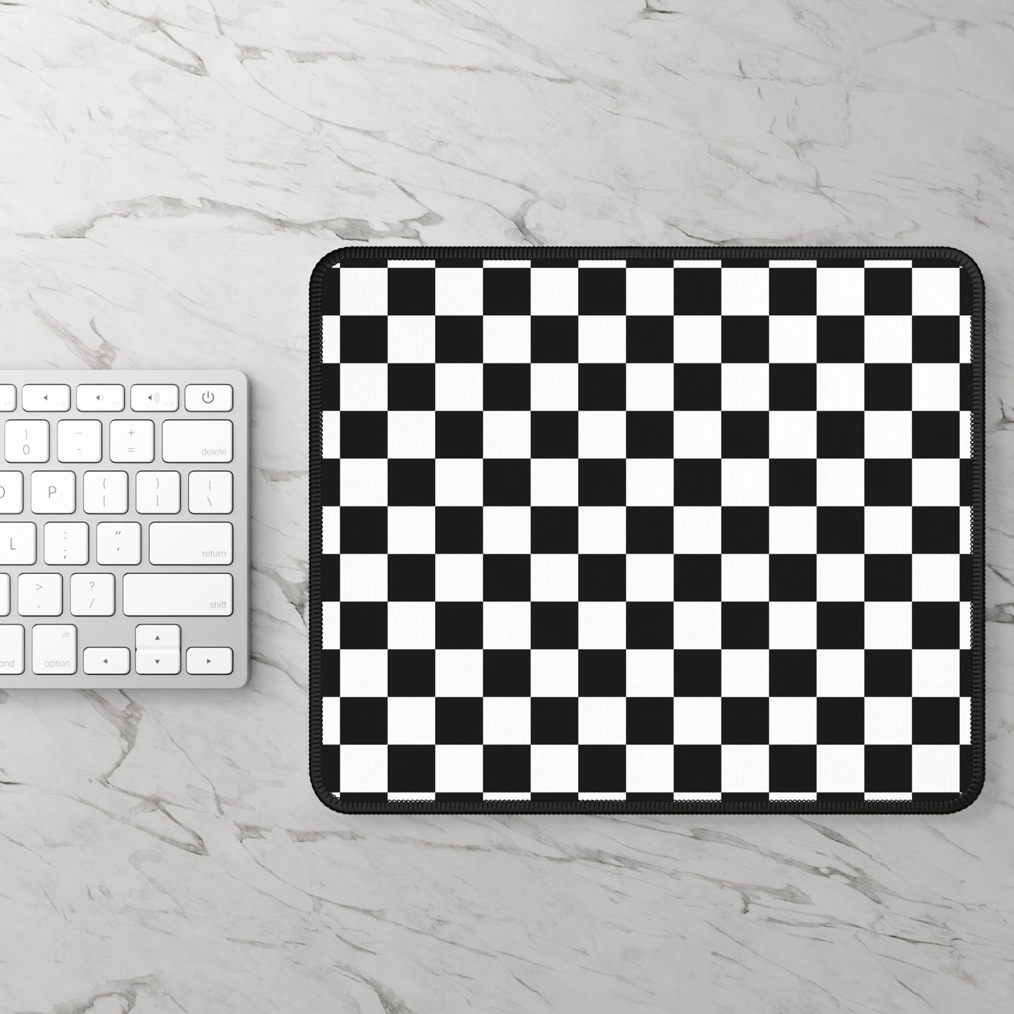 Black & White Checkered Gaming Mouse Pad - Desk Cookies