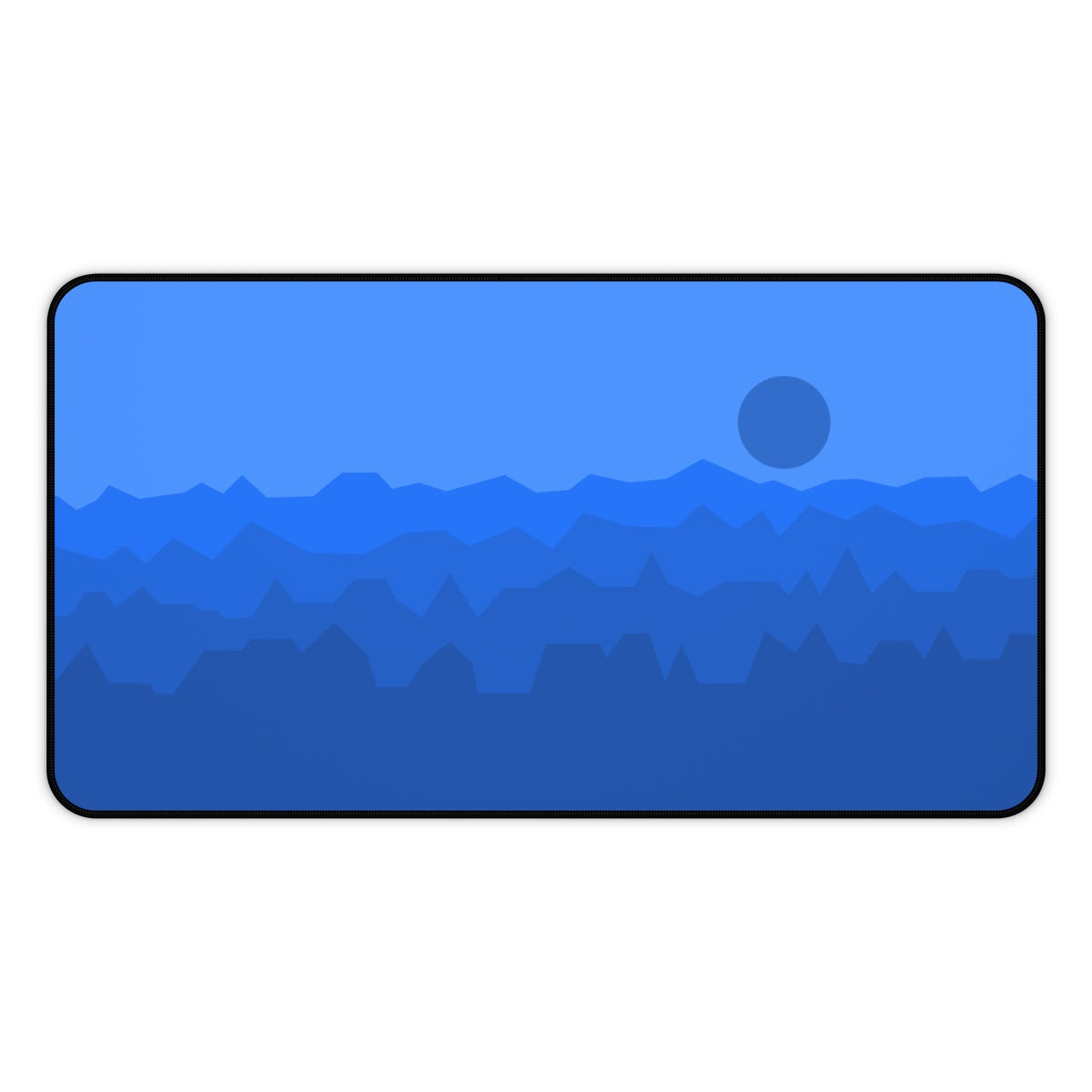 Blue Abstract Mountains Desk Mat - Desk Cookies