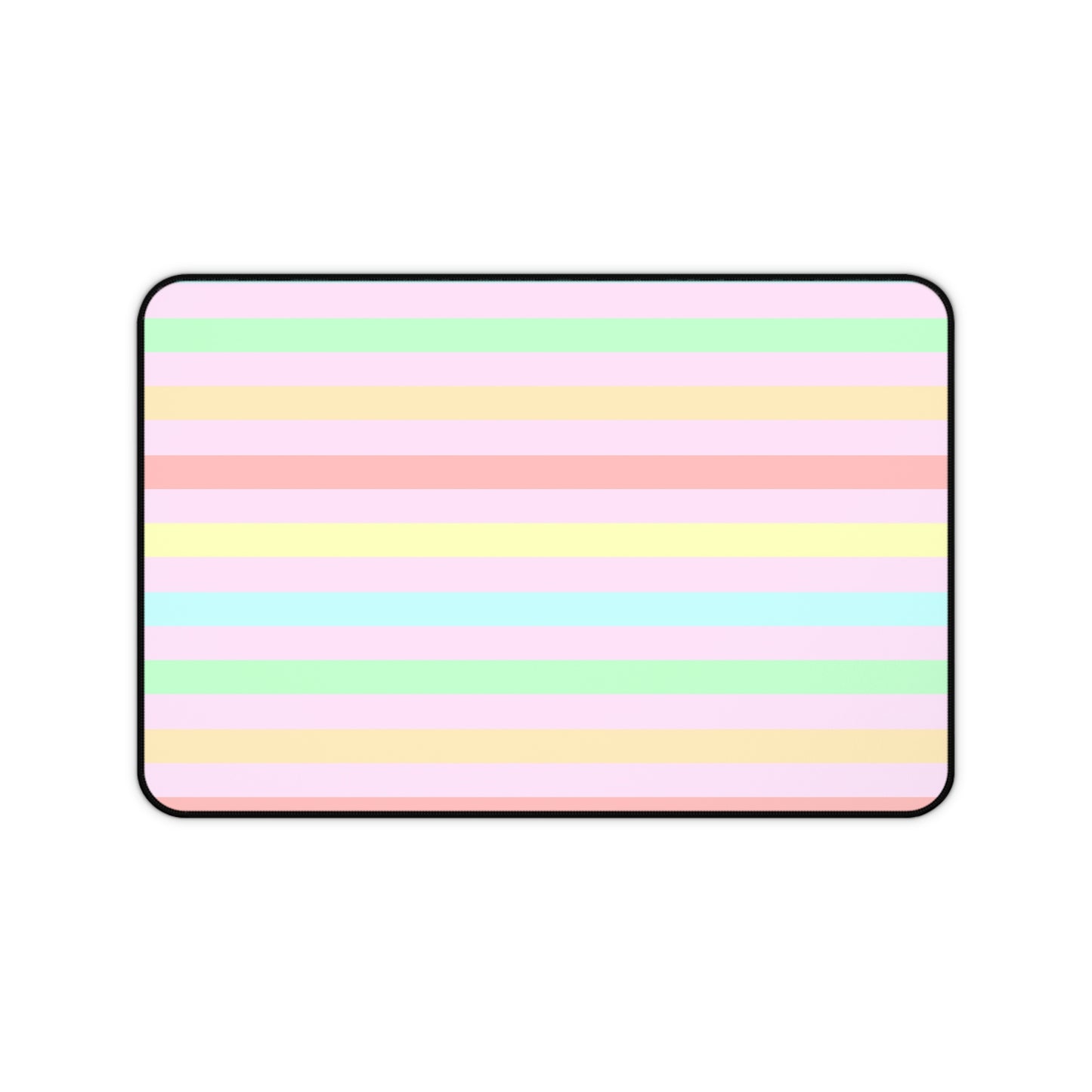 Pastel Rainbow Striped Desk Mat - Desk Cookies