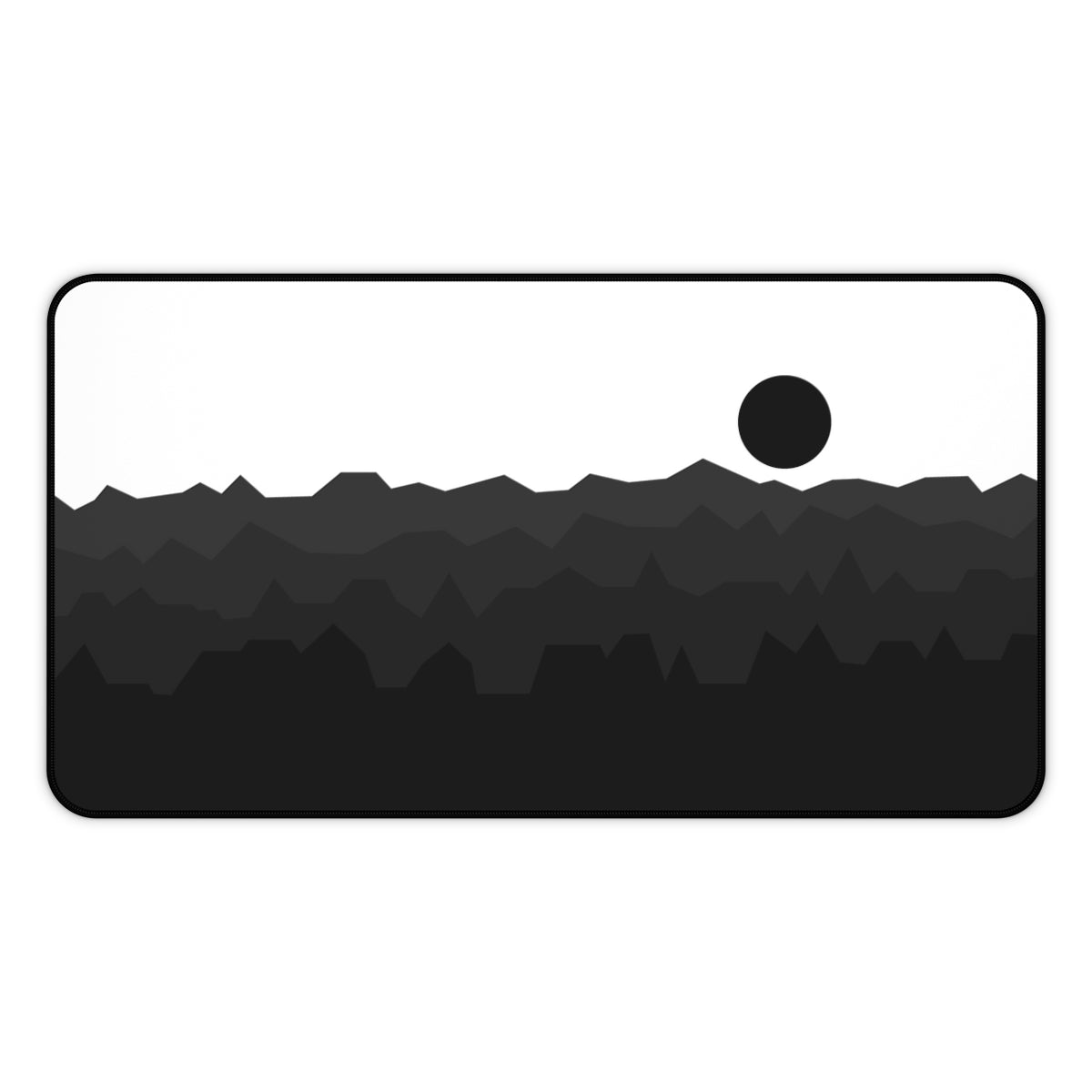 Black & White Abstract Mountains Desk Mat - Desk Cookies