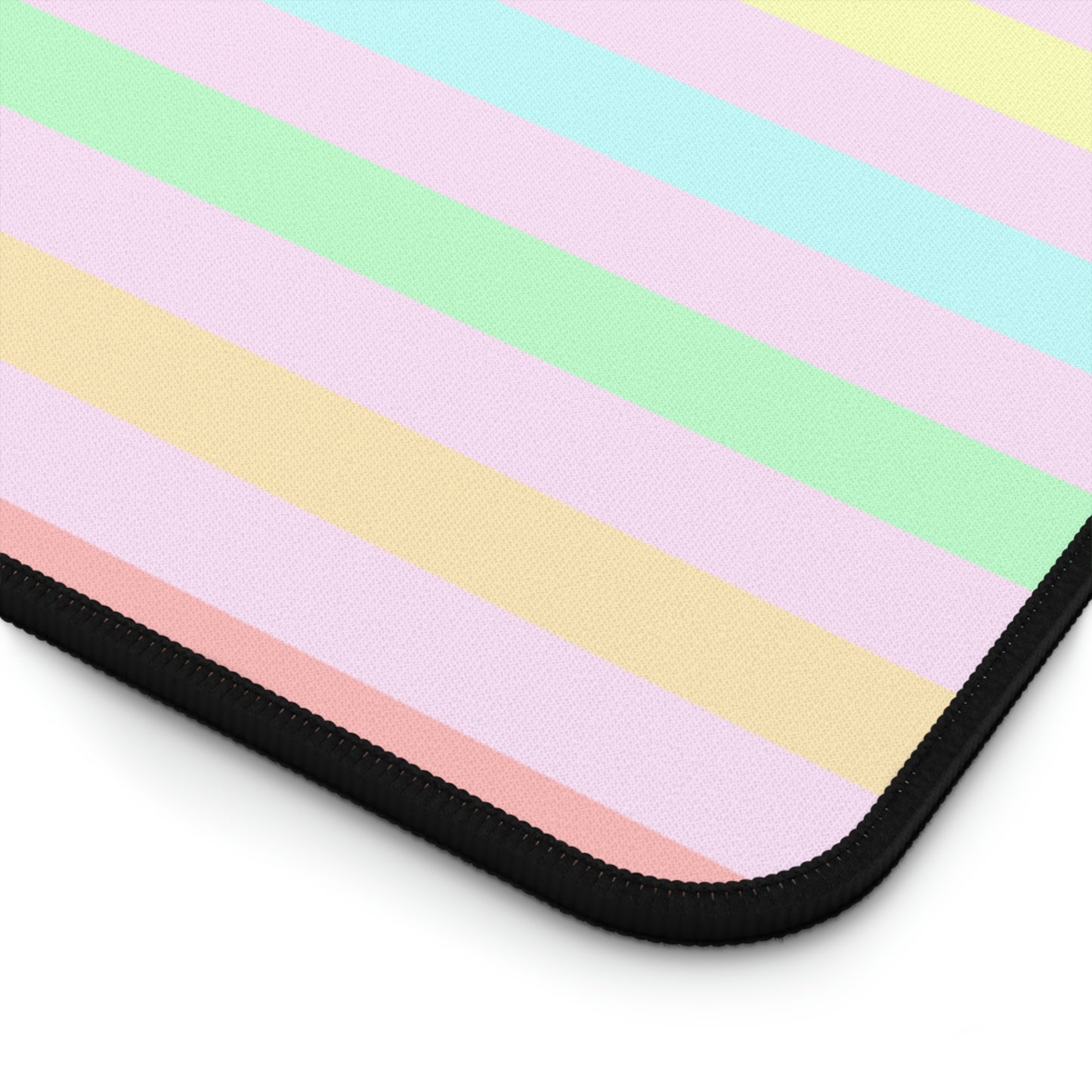 Pastel Rainbow Striped Desk Mat - Desk Cookies
