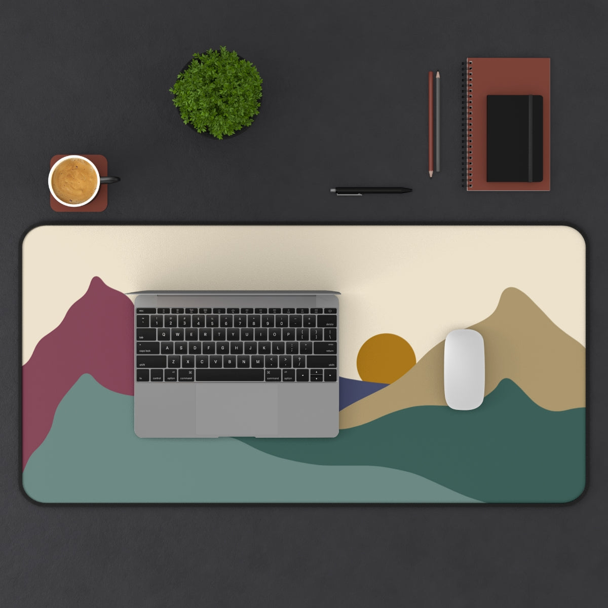 Boho Mountains Desk Mat - Desk Cookies