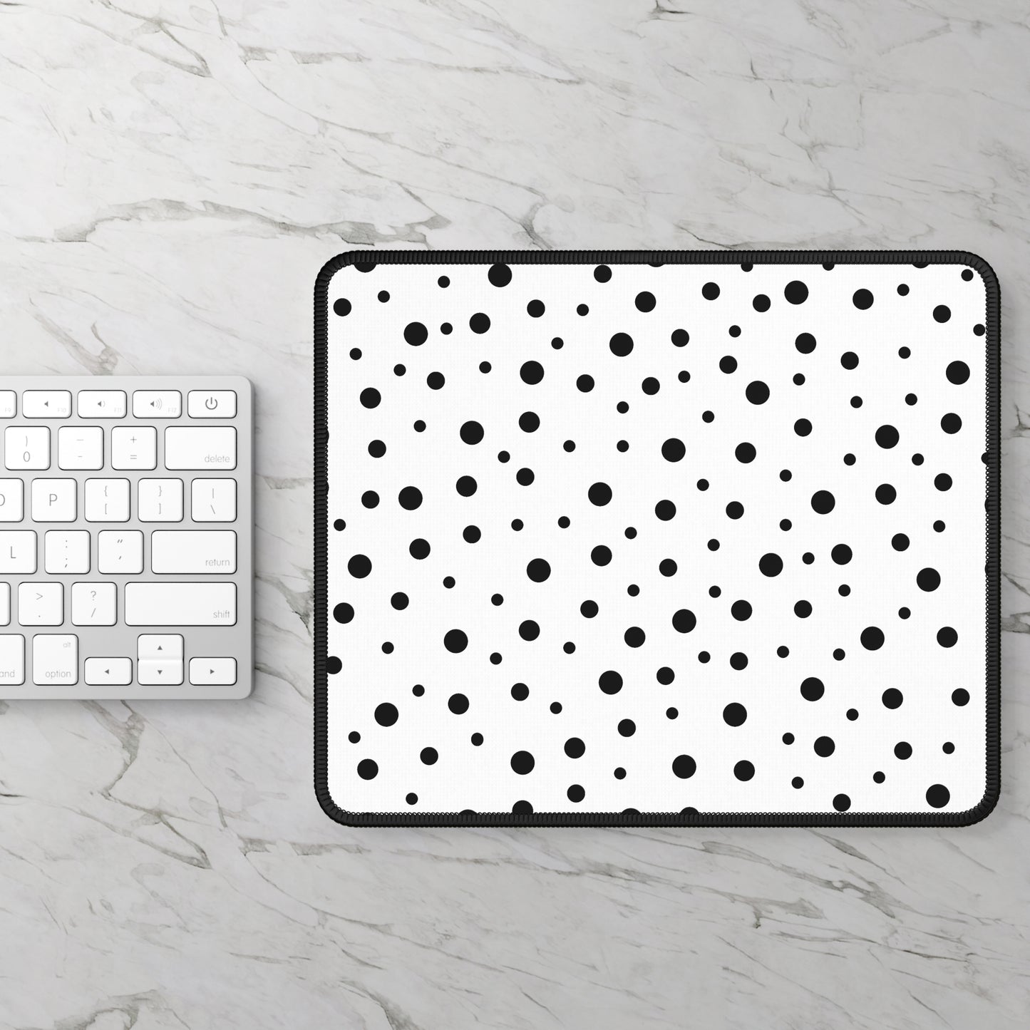 Black Dots & White Gaming Mouse Pad - Desk Cookies