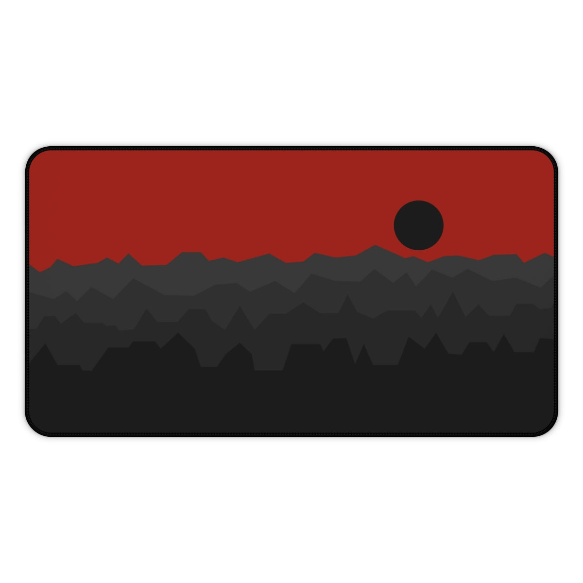 Black & Red Abstract Mountains Desk Mat - Desk Cookies