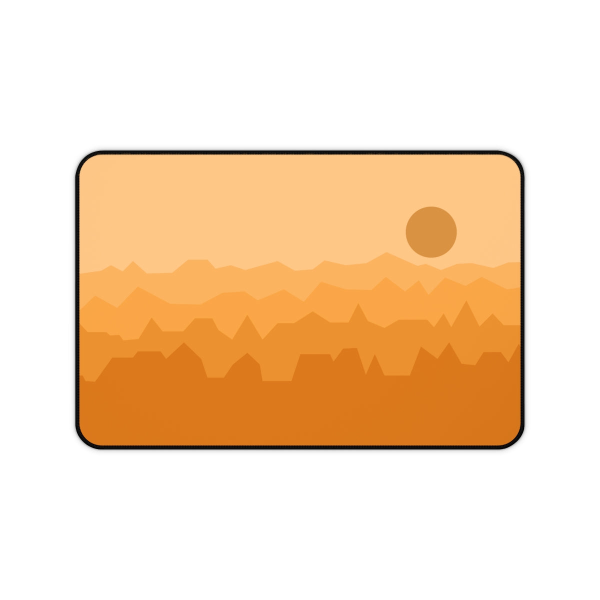 Orange Abstract Mountains Desk Mat - Desk Cookies