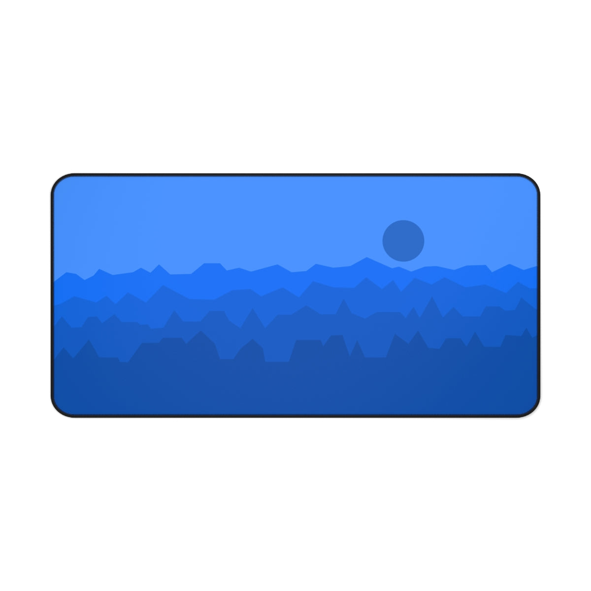 Blue Abstract Mountains Desk Mat - Desk Cookies