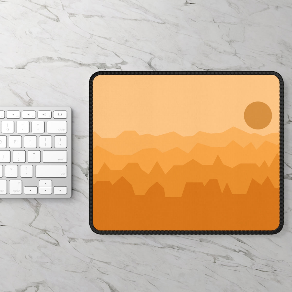 Orange Abstract Mountains Gaming Mouse Pad - Desk Cookies