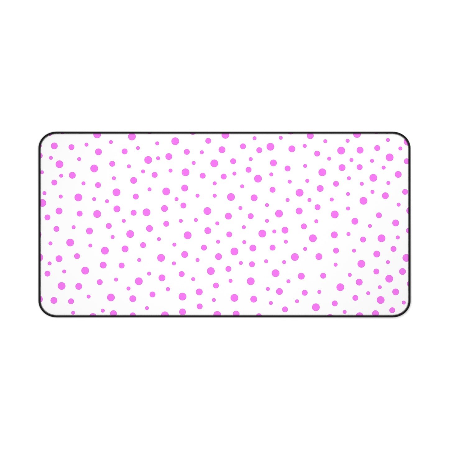 Pink Dots & White Desk Mat - Desk Cookies