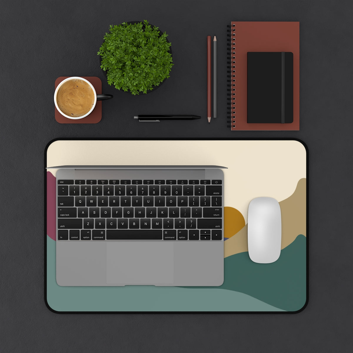 Boho Mountains Desk Mat - Desk Cookies