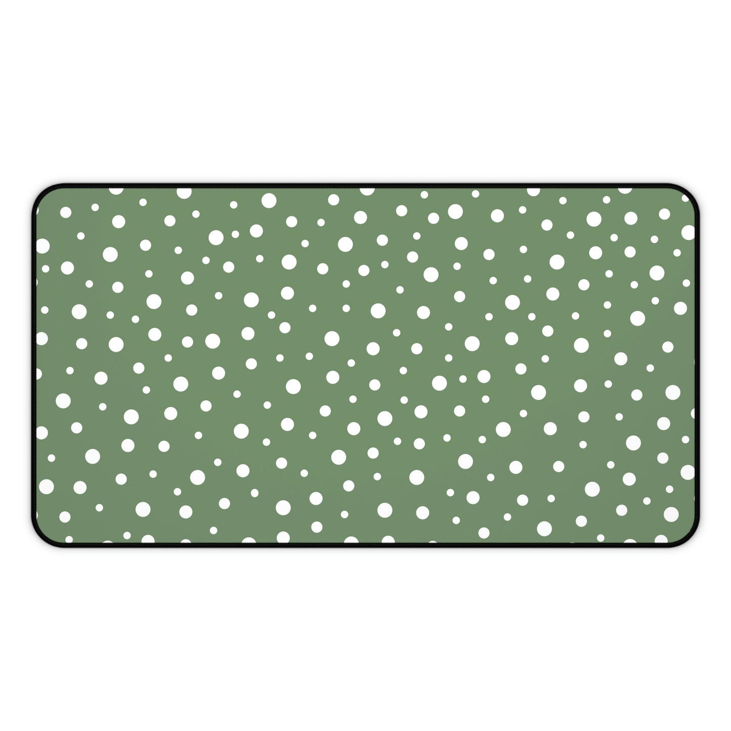 White Dots & Sage Green Desk Mat - Desk Cookies