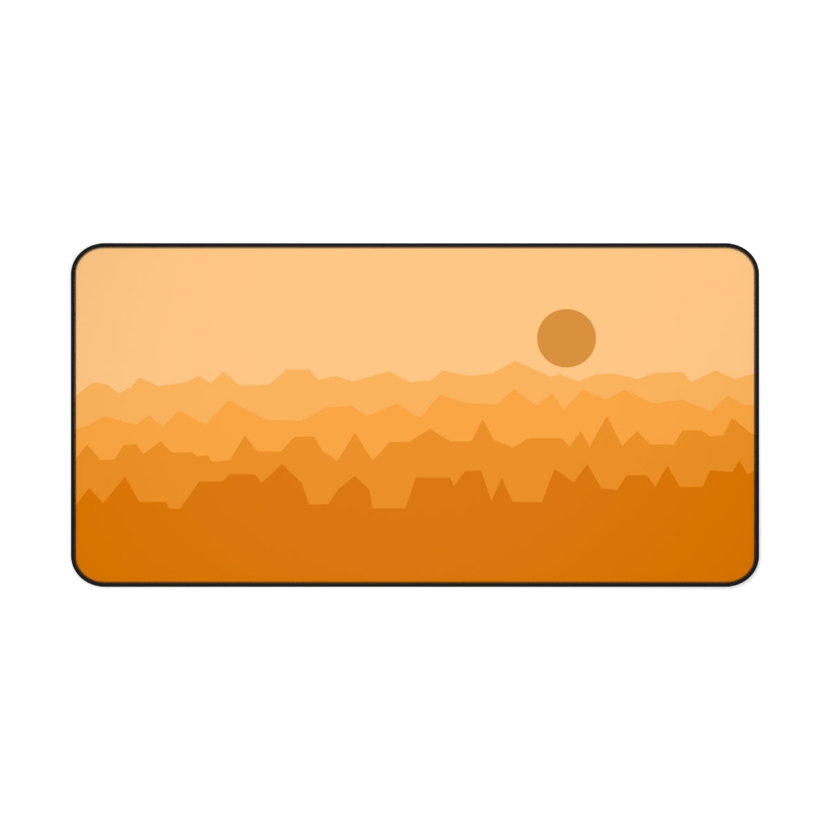 Orange Abstract Mountains Desk Mat - Desk Cookies