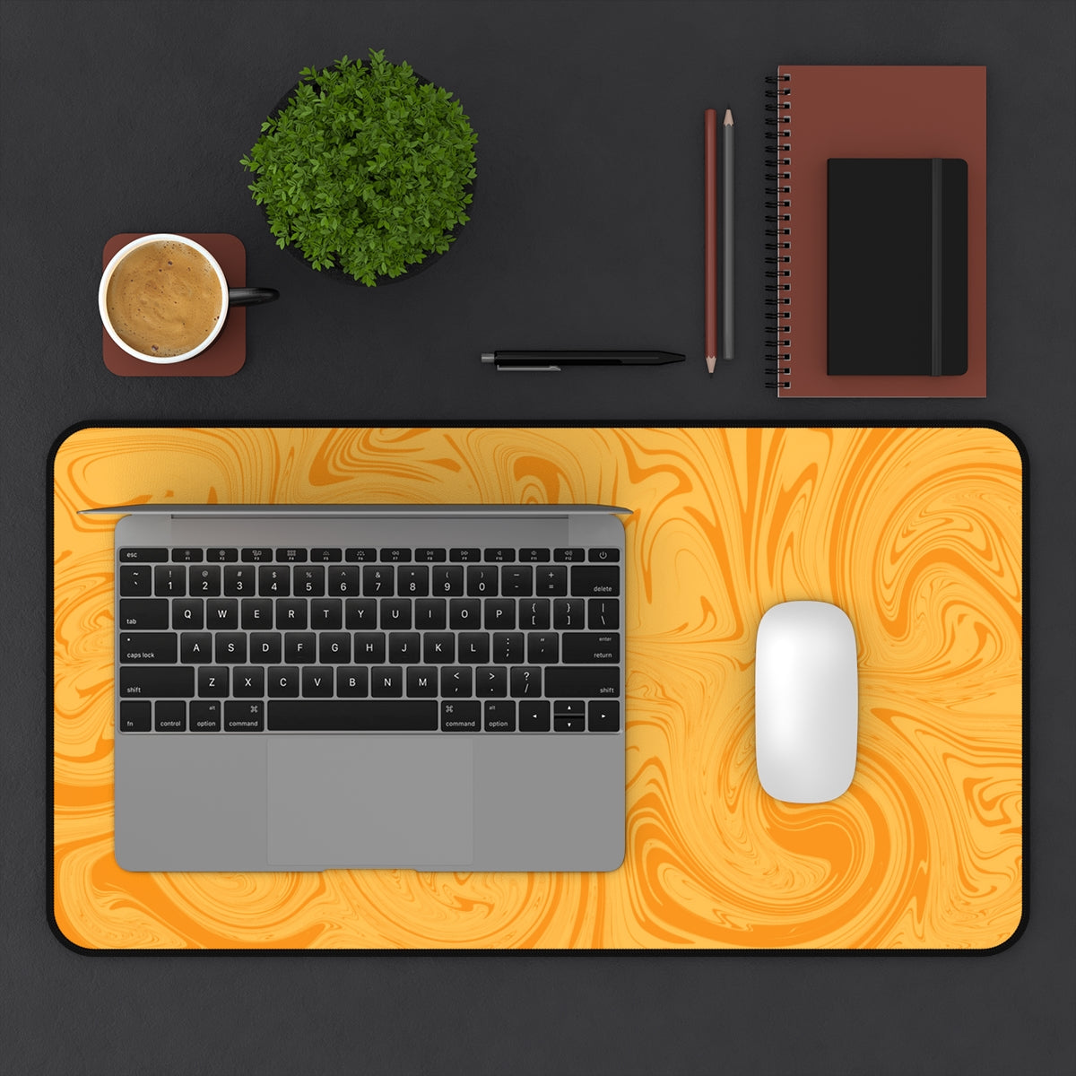 Orange Swirl Desk Mat - Desk Cookies