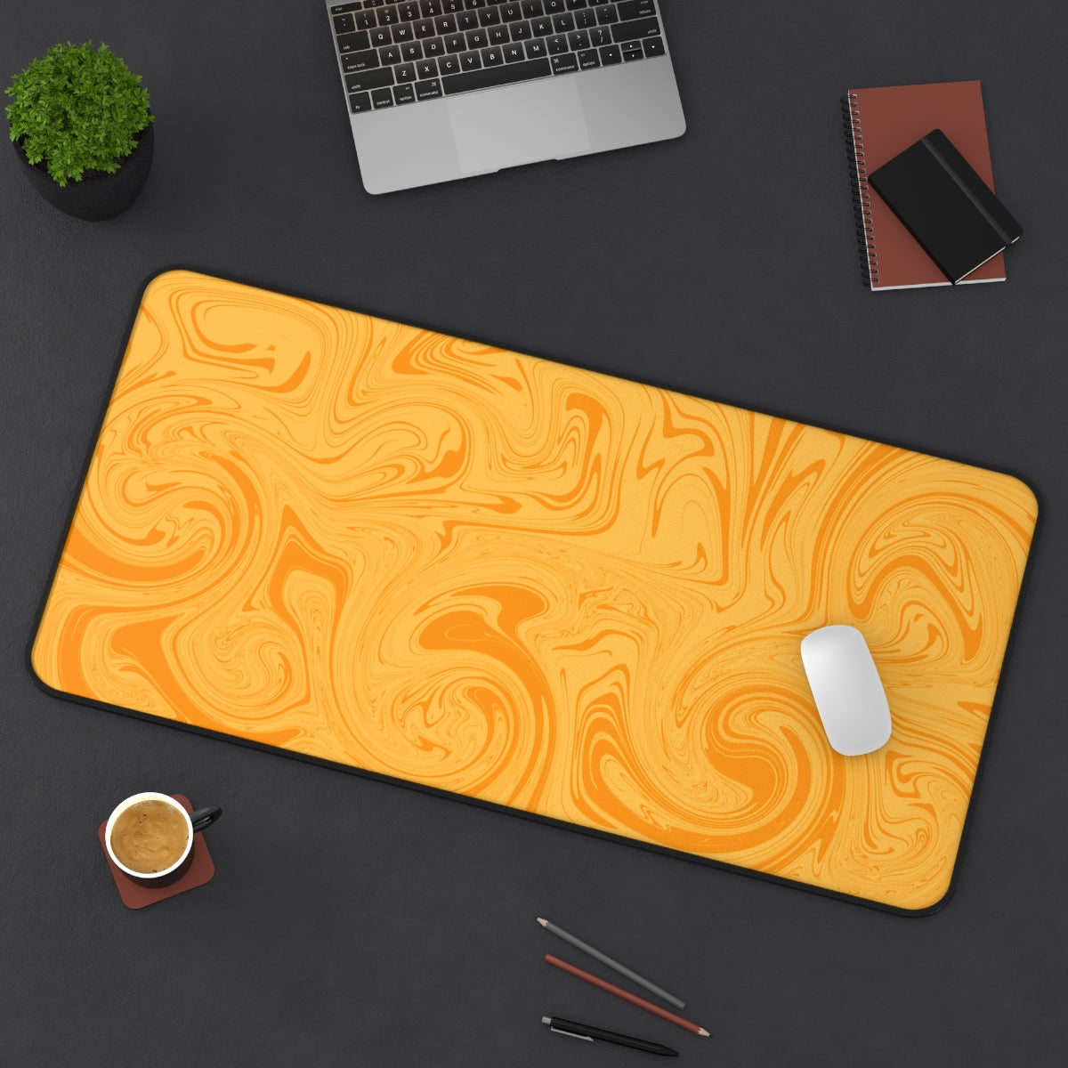 Orange Swirl Desk Mat - Desk Cookies