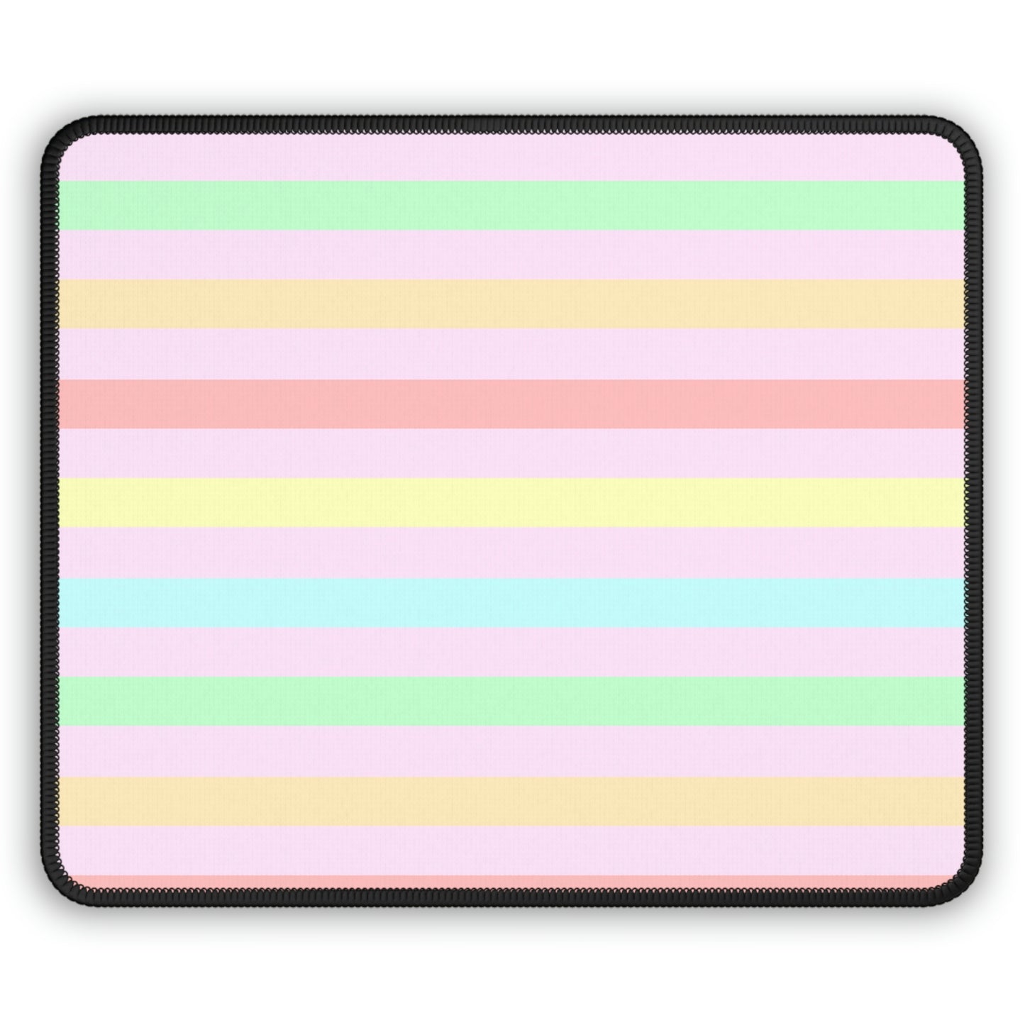 Pastel Rainbow Striped Gaming Mouse Pad - Desk Cookies
