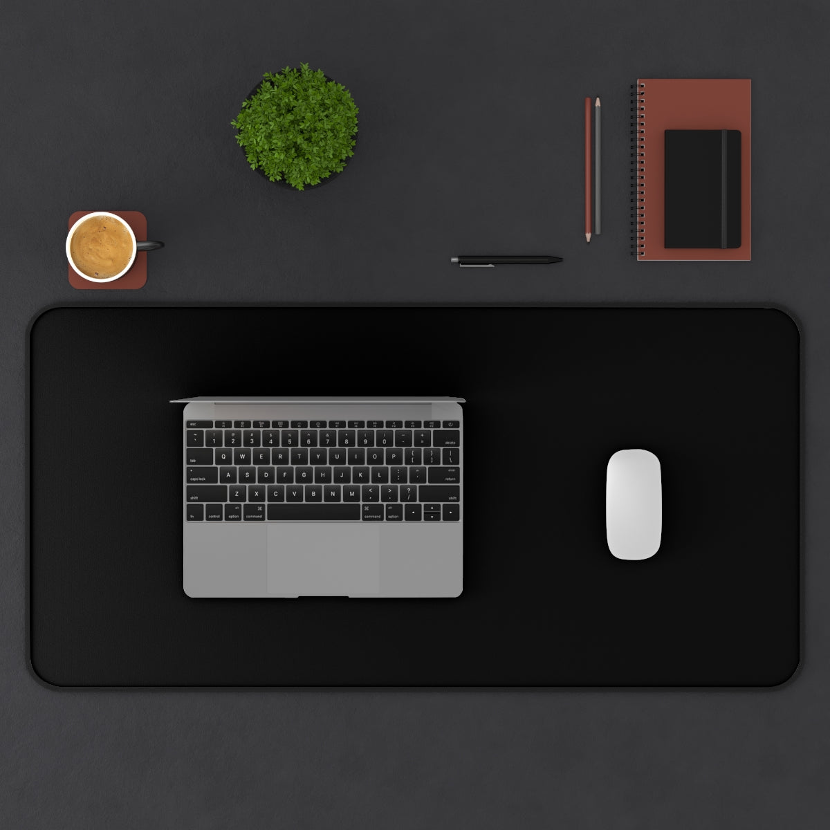 Black Desk Mat - Desk Cookies