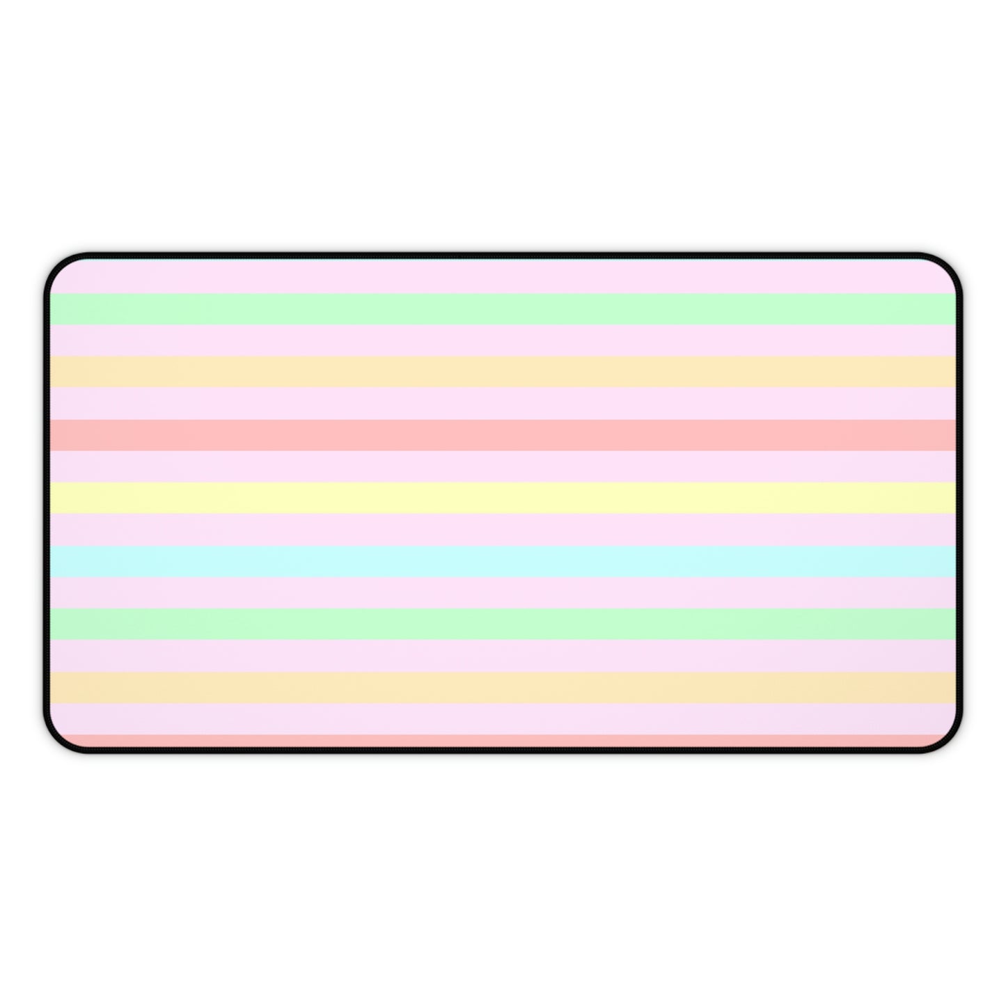 Pastel Rainbow Striped Desk Mat - Desk Cookies