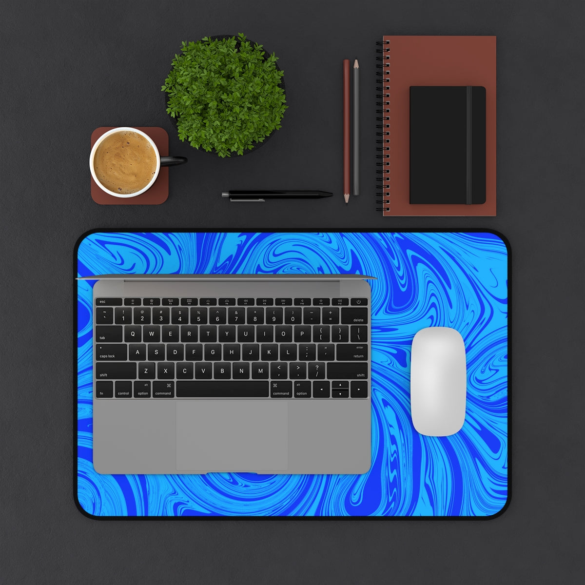 Blue Swirl Desk Mat - Desk Cookies