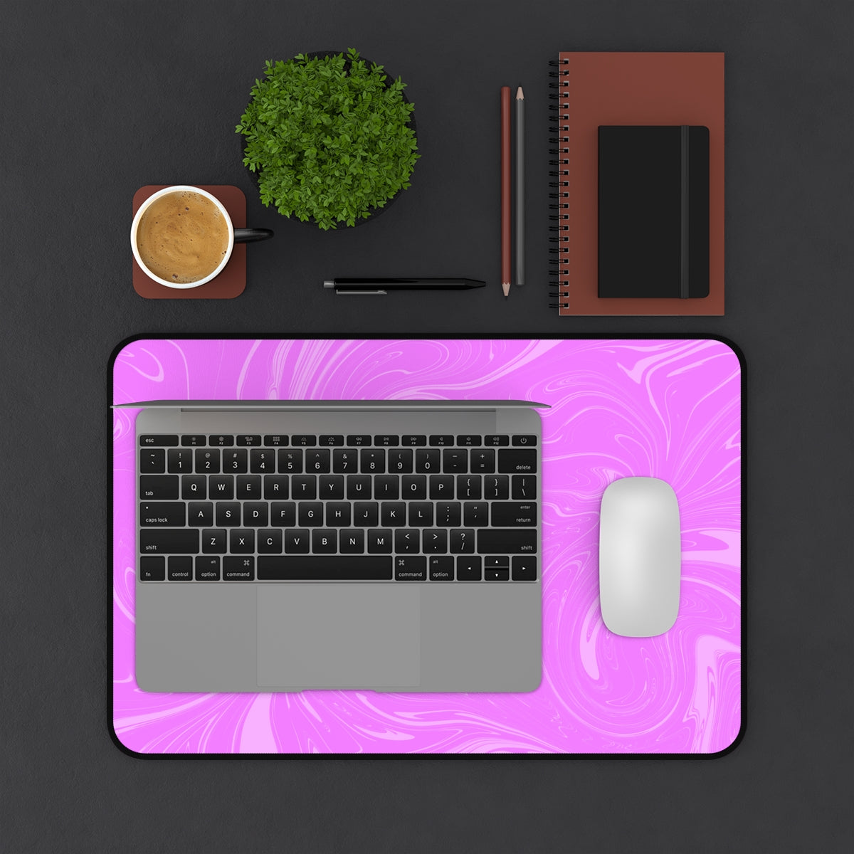 Pink Swirl Desk Mat - Desk Cookies