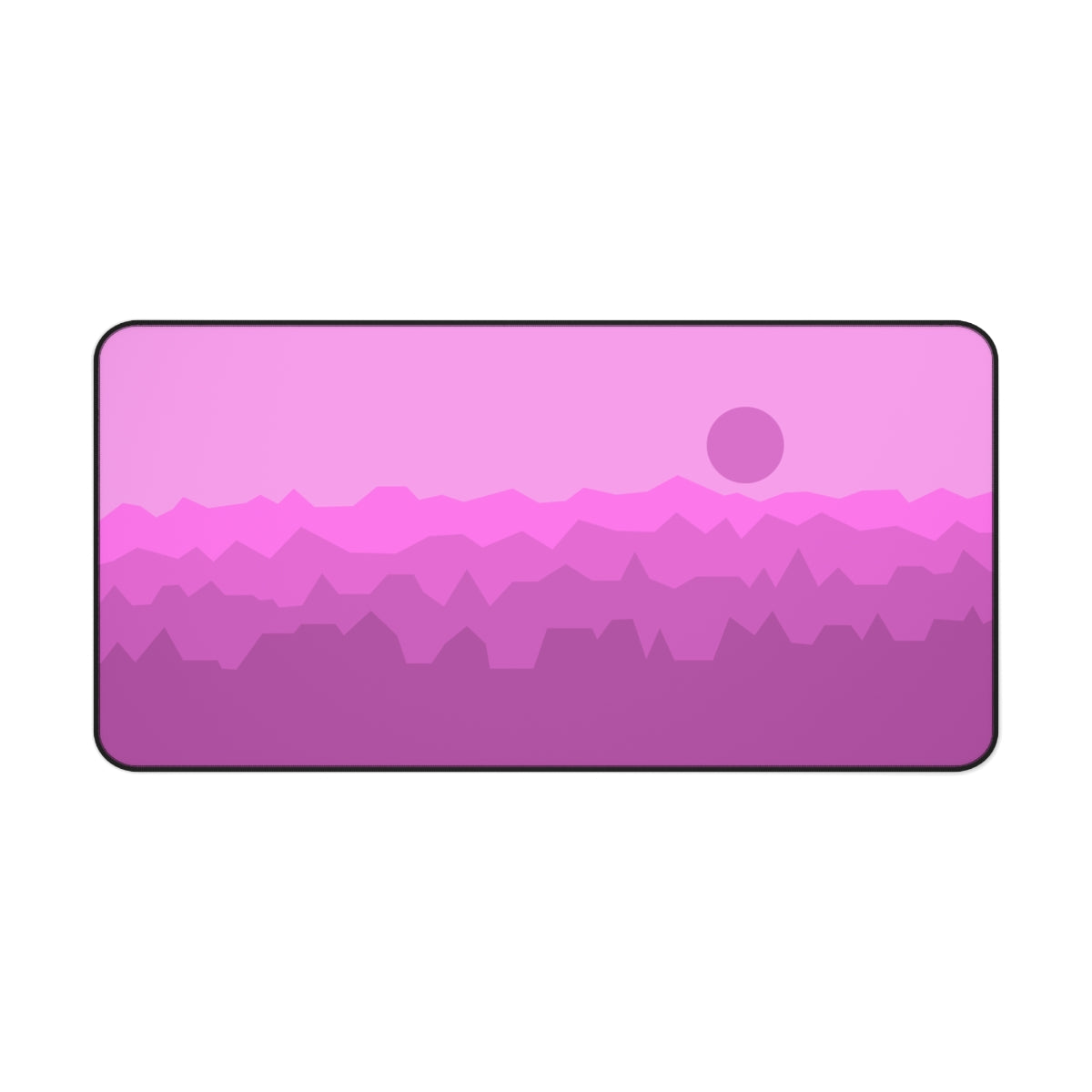 Pink Abstract Mountains Desk Mat - Desk Cookies