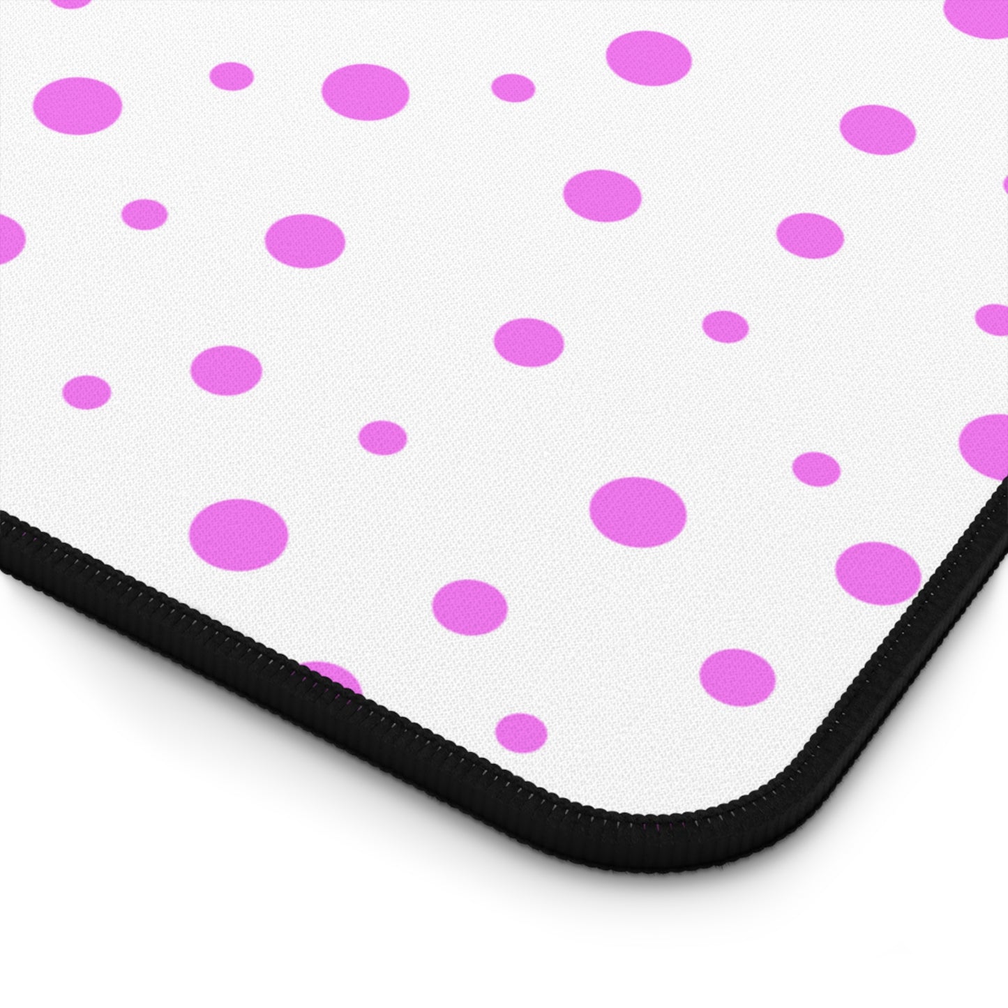 Pink Dots & White Desk Mat - Desk Cookies
