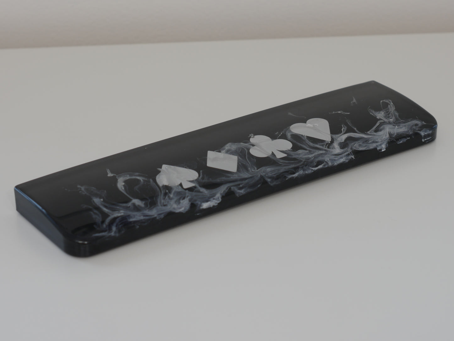 Smokin' Suits Resin Keyboard Wrist Rest - Black/White (11.75" x 3") - Desk Cookies