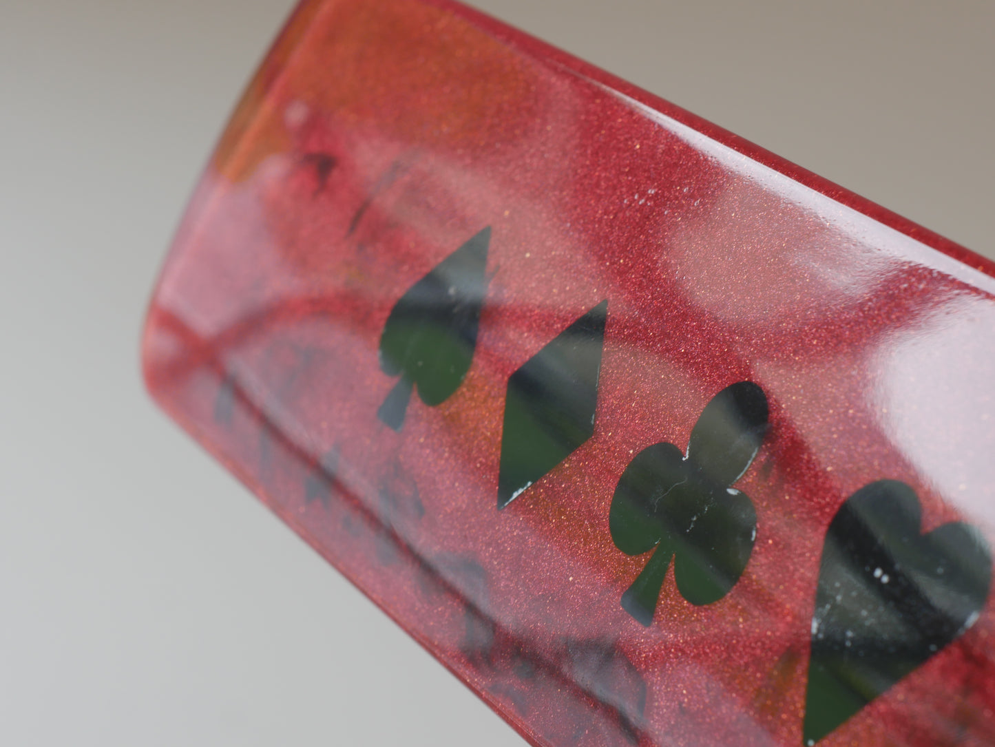 Smokin' Suits Resin Keyboard Wrist Rest - Red/Black (11.75" x 3") - Desk Cookies