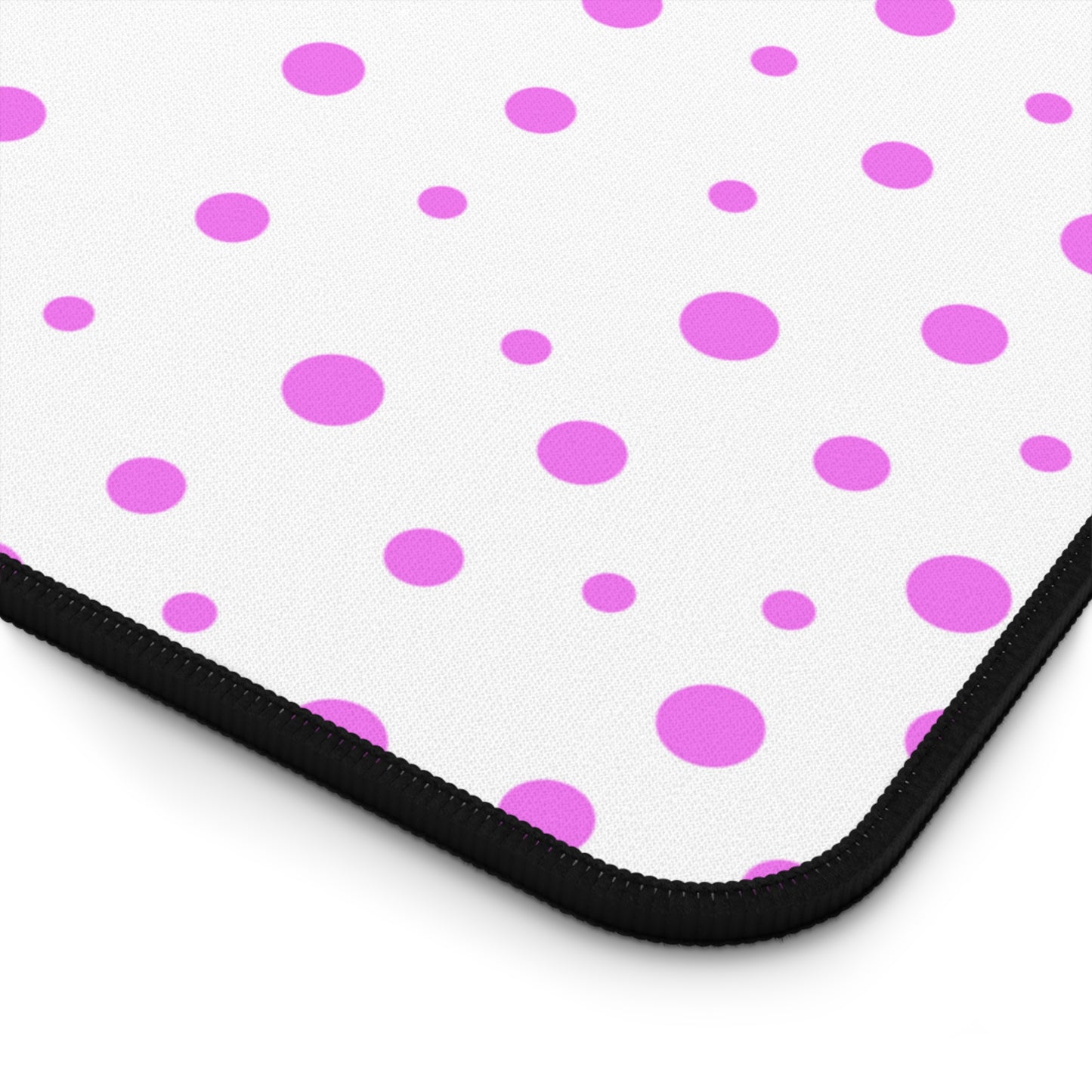 Pink Dots & White Desk Mat - Desk Cookies