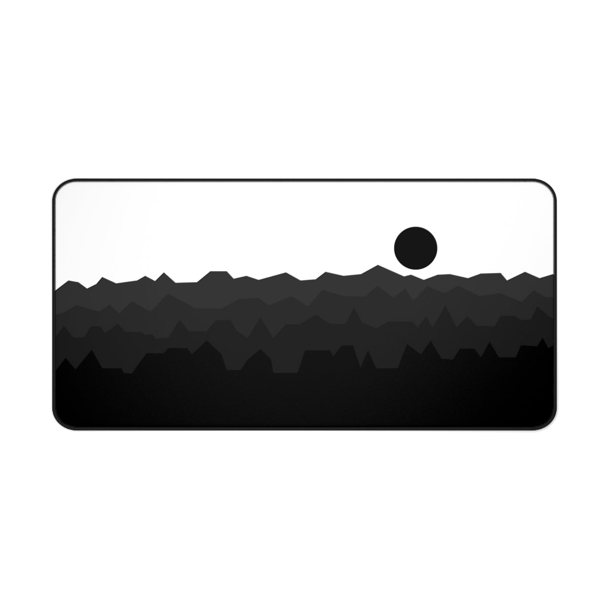 Black & White Abstract Mountains Desk Mat - Desk Cookies