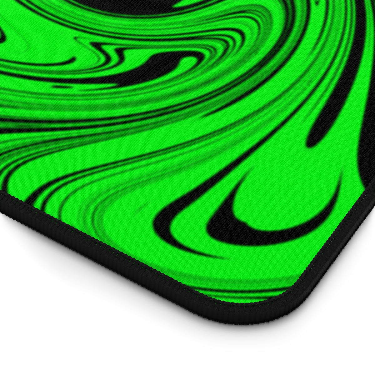 Green & Black Swirl Desk Mat - Desk Cookies