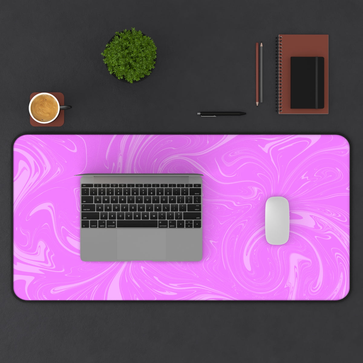 Pink Swirl Desk Mat - Desk Cookies