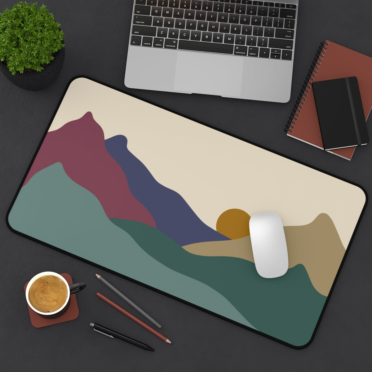 Boho Mountains Desk Mat - Desk Cookies