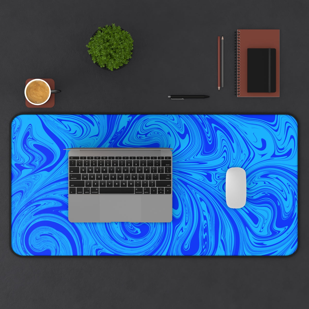 Blue Swirl Desk Mat - Desk Cookies