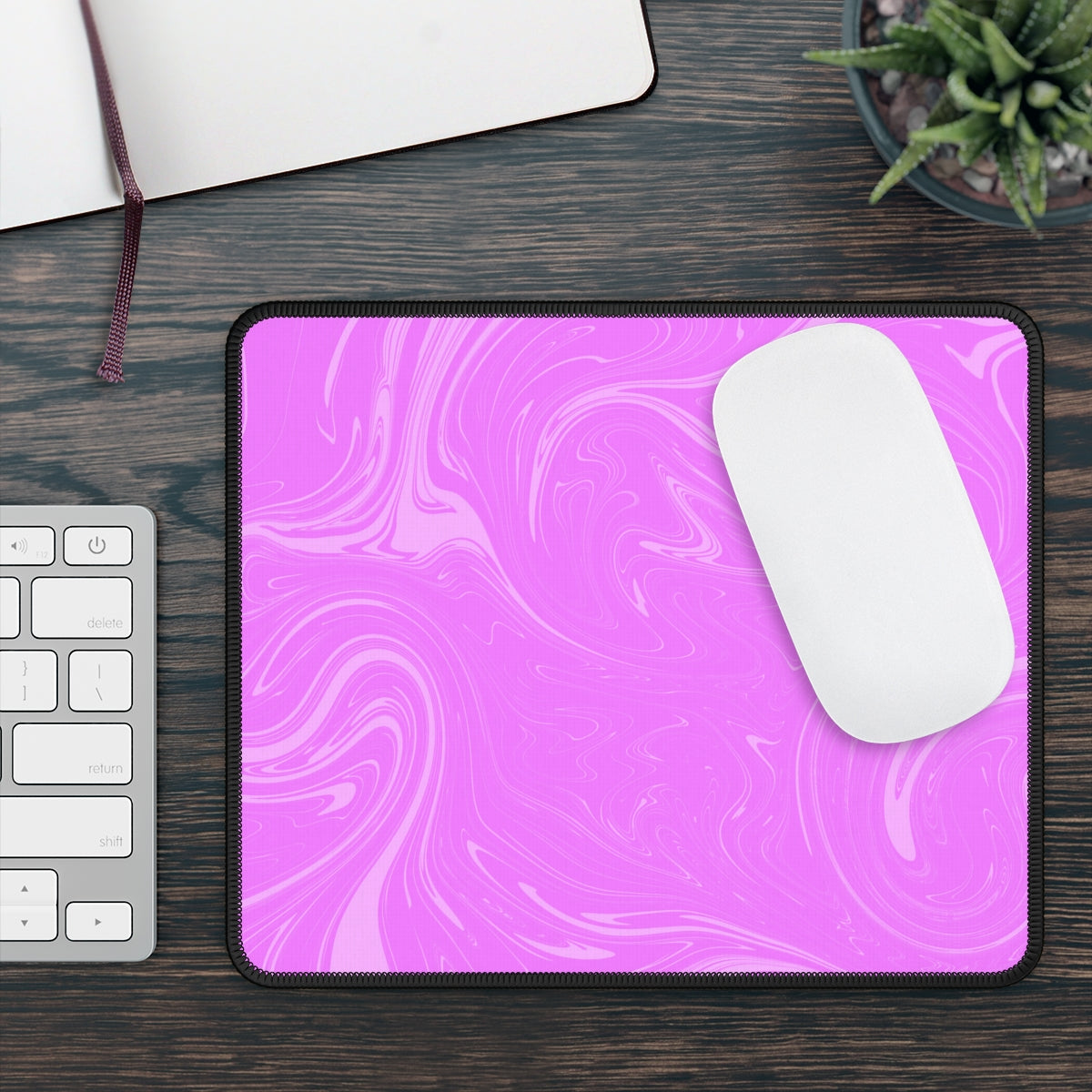 Pink Swirl Gaming Mouse Pad - Desk Cookies