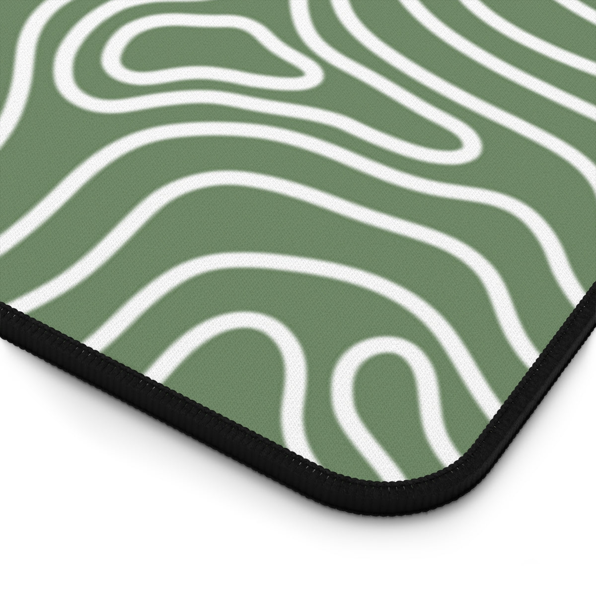 Sage Green Topographic Desk Mat - Desk Cookies