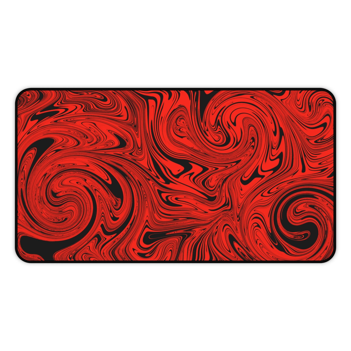 Black & Red Swirl Desk Mat - Desk Cookies
