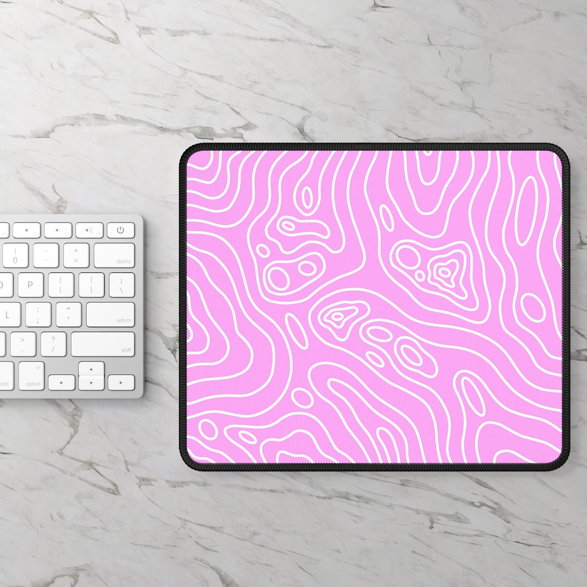 Pink Topographic Gaming Mouse Pad - Desk Cookies
