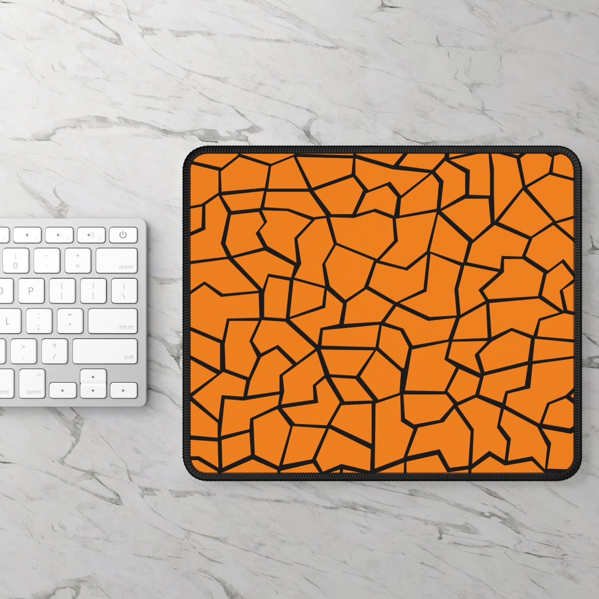 Orange & Black Giraffe Pattern Gaming Mouse Pad - Desk Cookies
