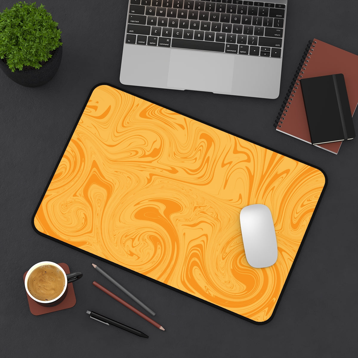 Orange Swirl Desk Mat - Desk Cookies