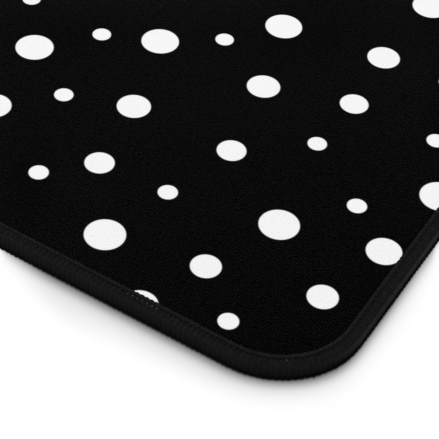White Dots & Black Desk Mat - Desk Cookies