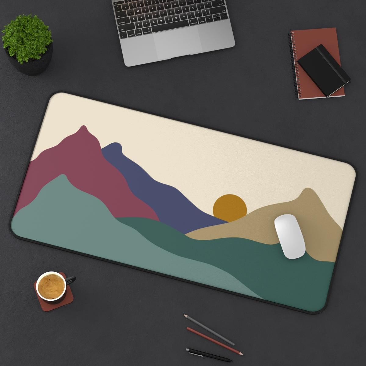 Boho Mountains Desk Mat - Desk Cookies